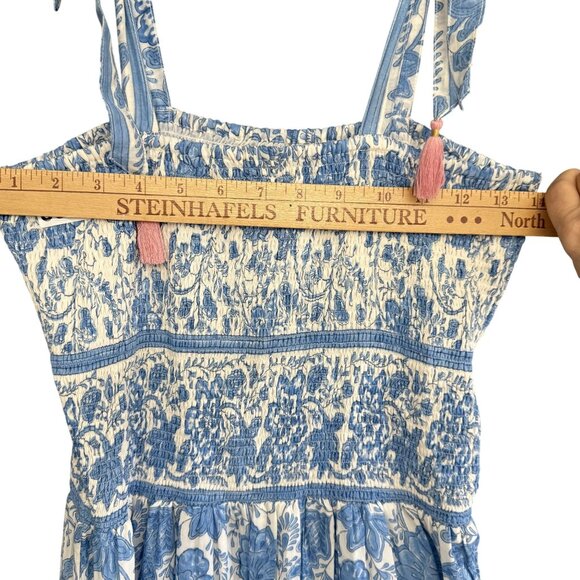 Bell by Alicia Bell Women's Soleil Midi Dress Sz L Floral Smocked Ruffle NWT - Picture 4 of 11